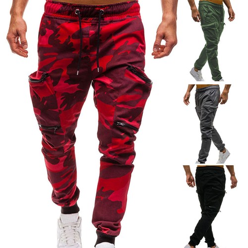 red and black camo pants